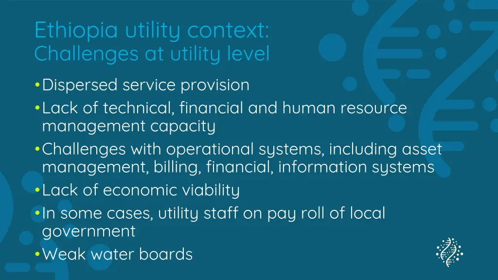 ethiopia utility context challenges at utility