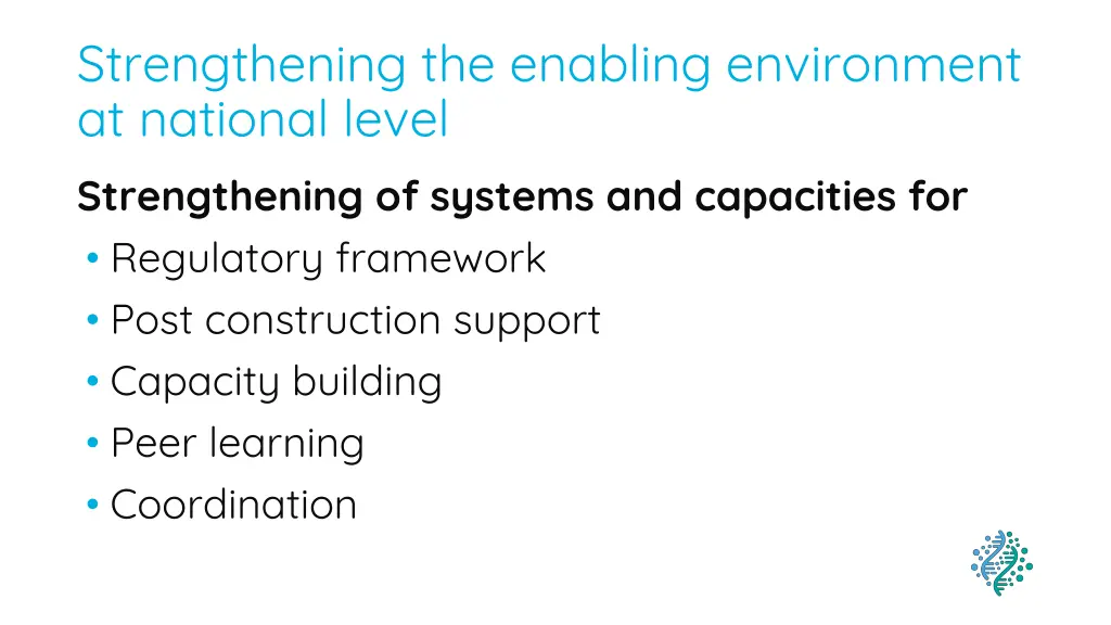 strengthening the enabling environment