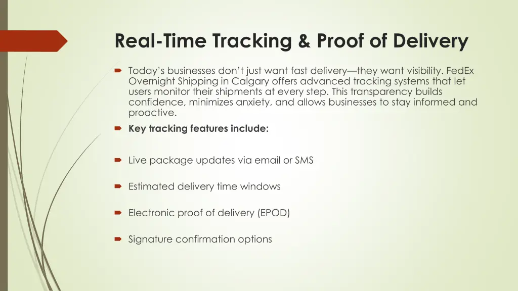 real time tracking proof of delivery