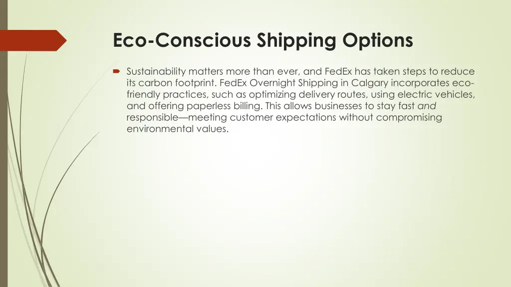 eco conscious shipping options