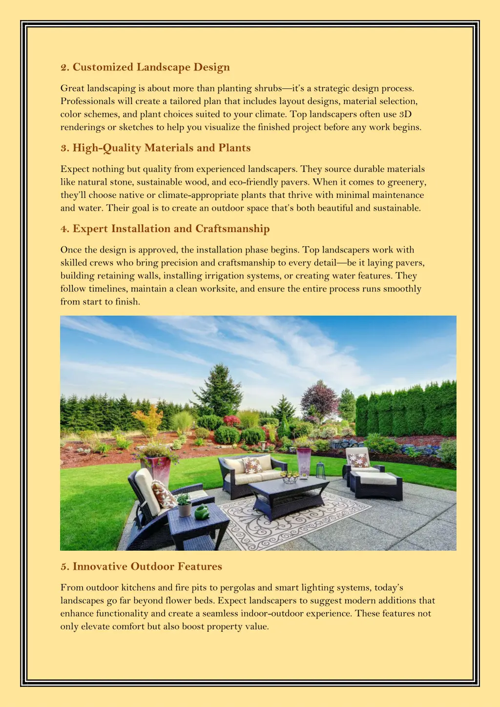 2 customized landscape design