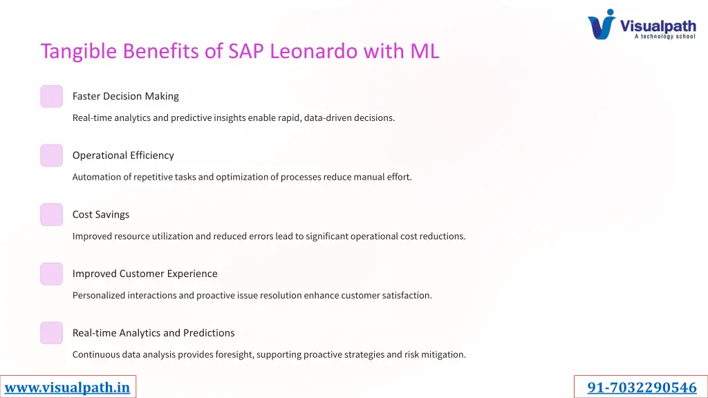 tangible benefits of sap leonardo with ml