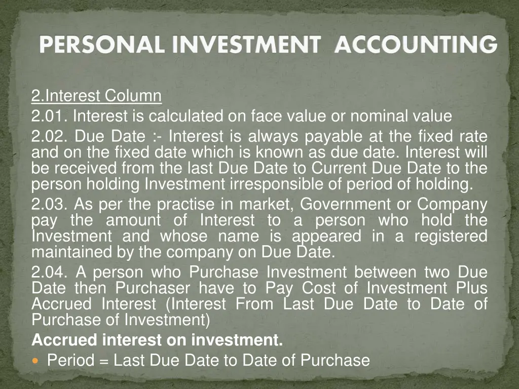 personal investment accounting 3