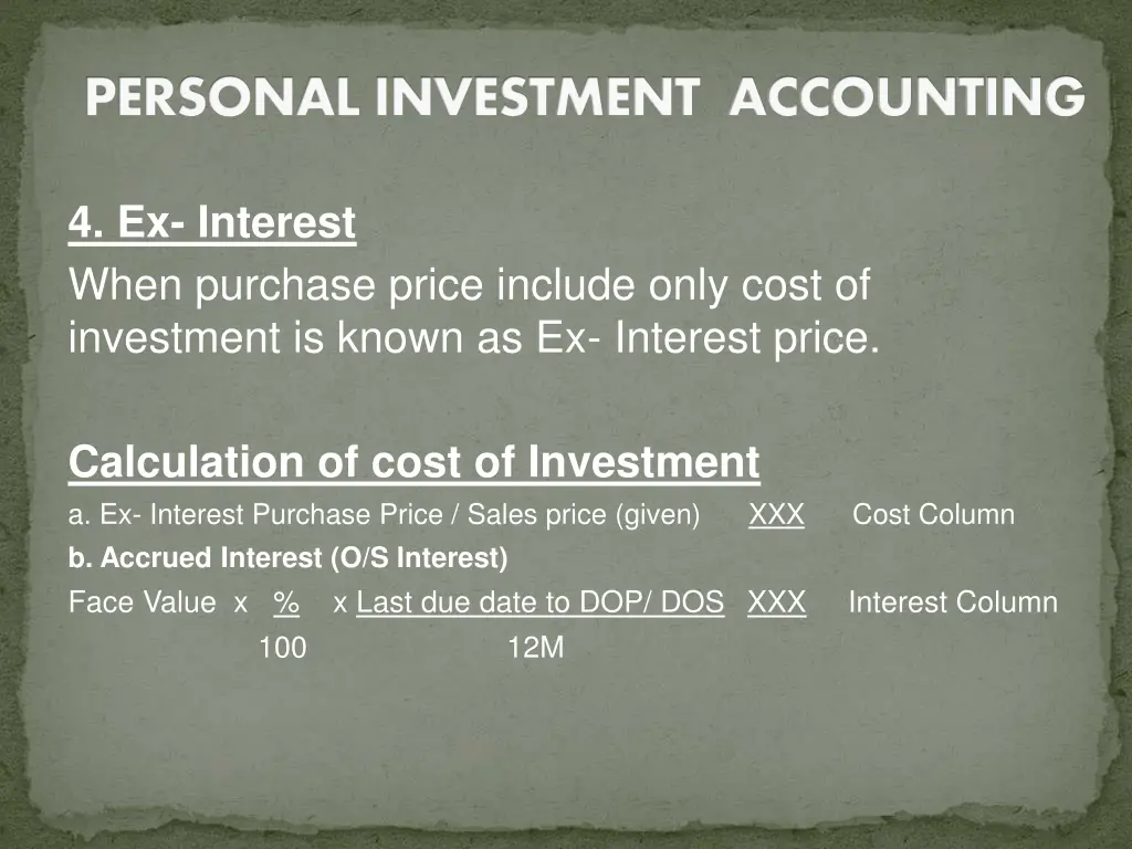 personal investment accounting 5