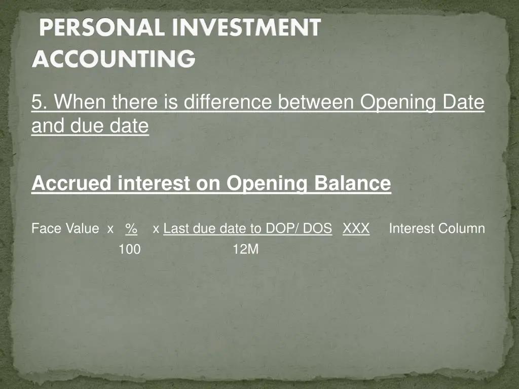 personal investment accounting 6