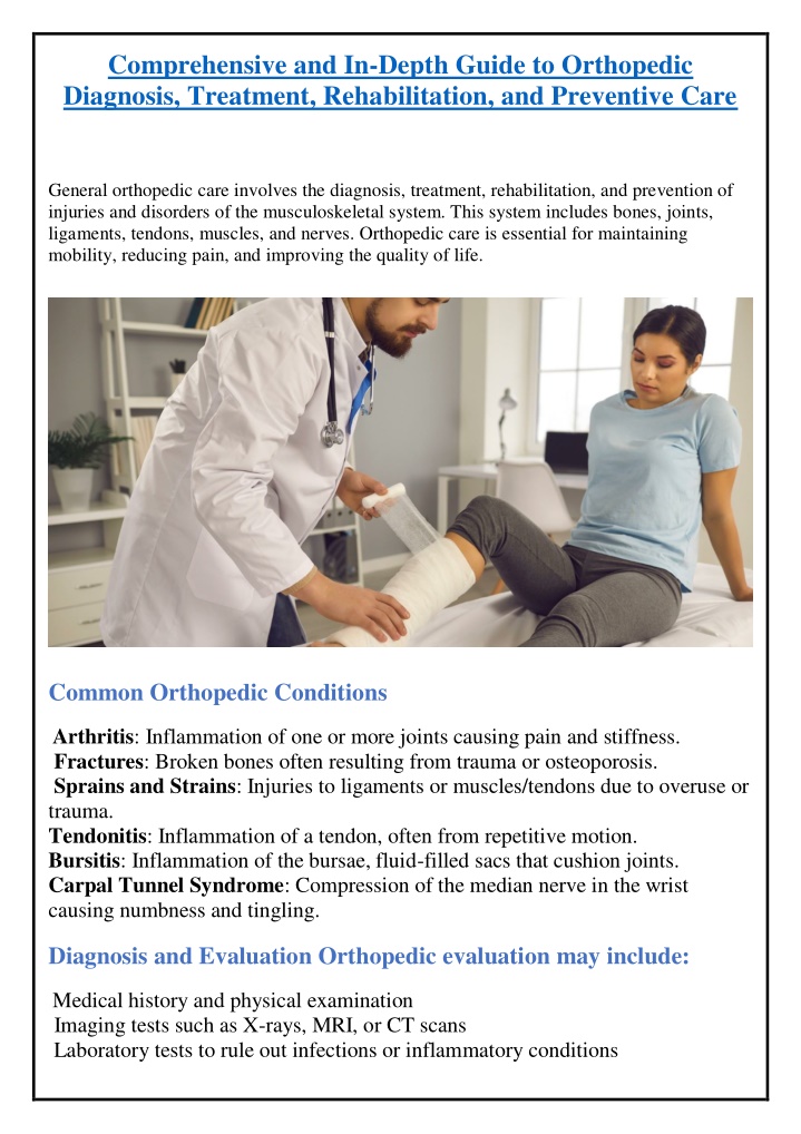 comprehensive and in depth guide to orthopedic