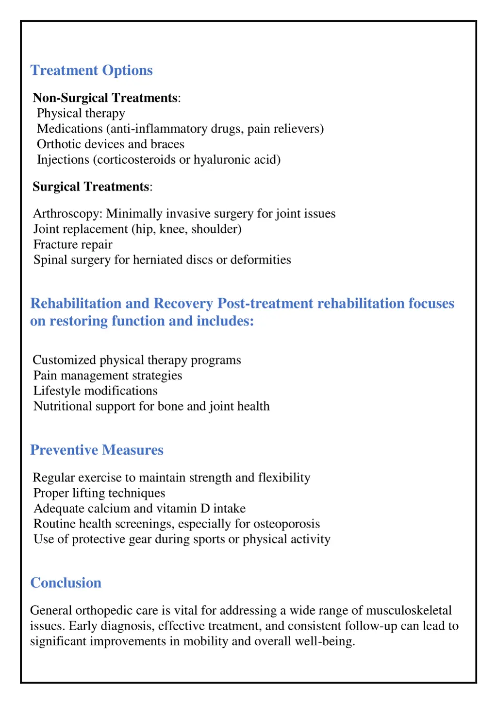 treatment options
