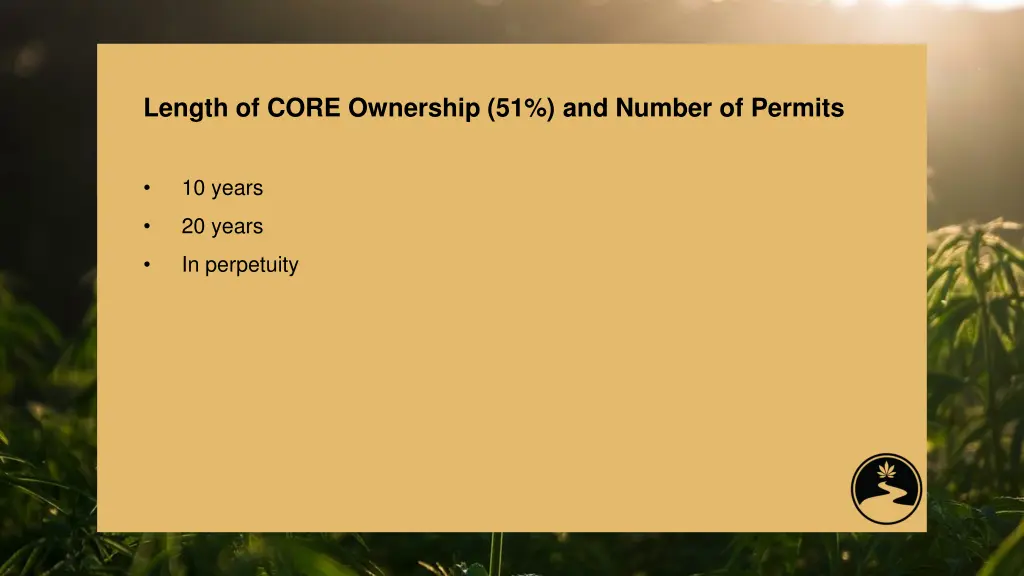 length of core ownership 51 and number of permits