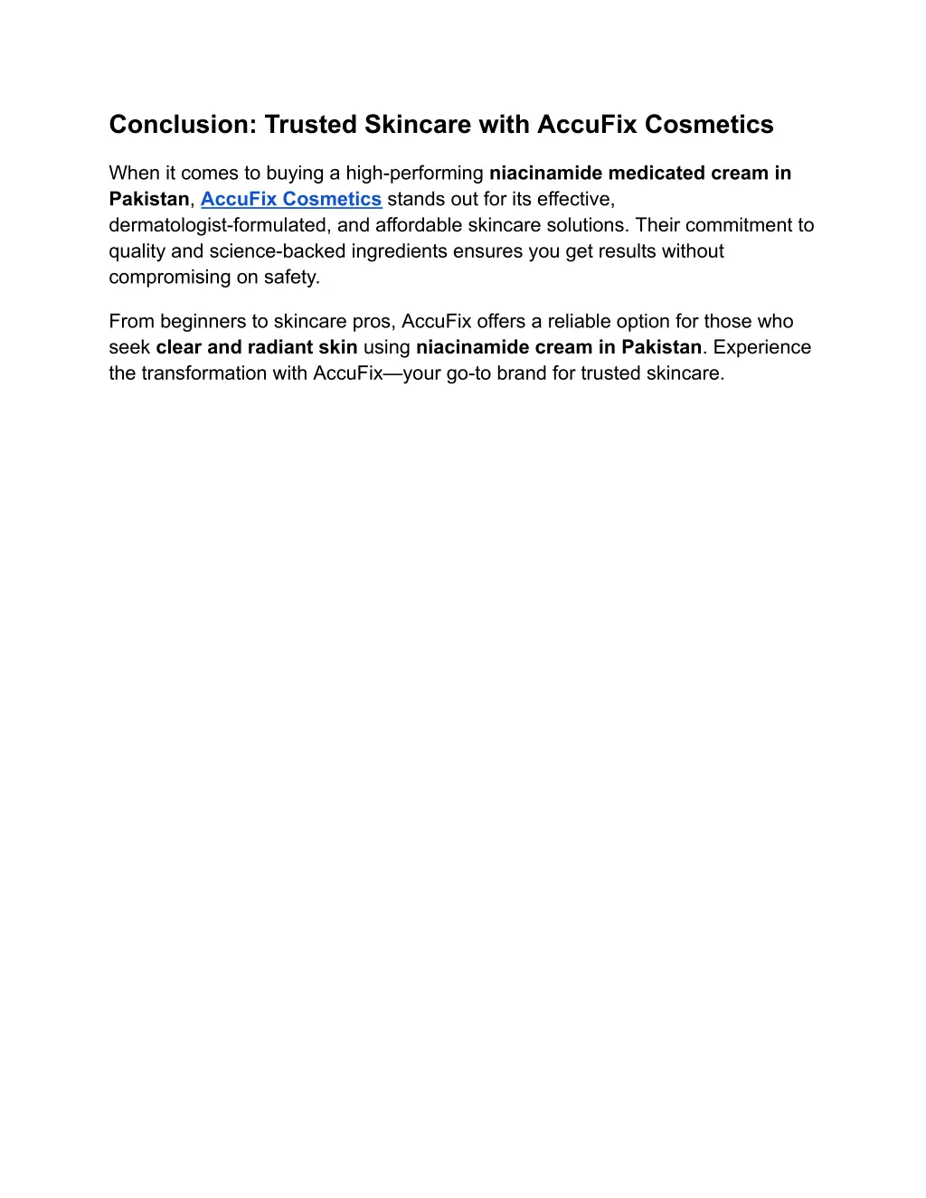 conclusion trusted skincare with accufix cosmetics