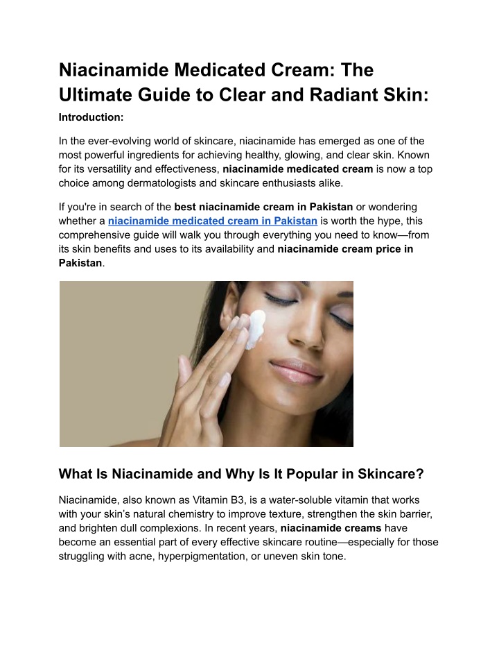 niacinamide medicated cream the ultimate guide