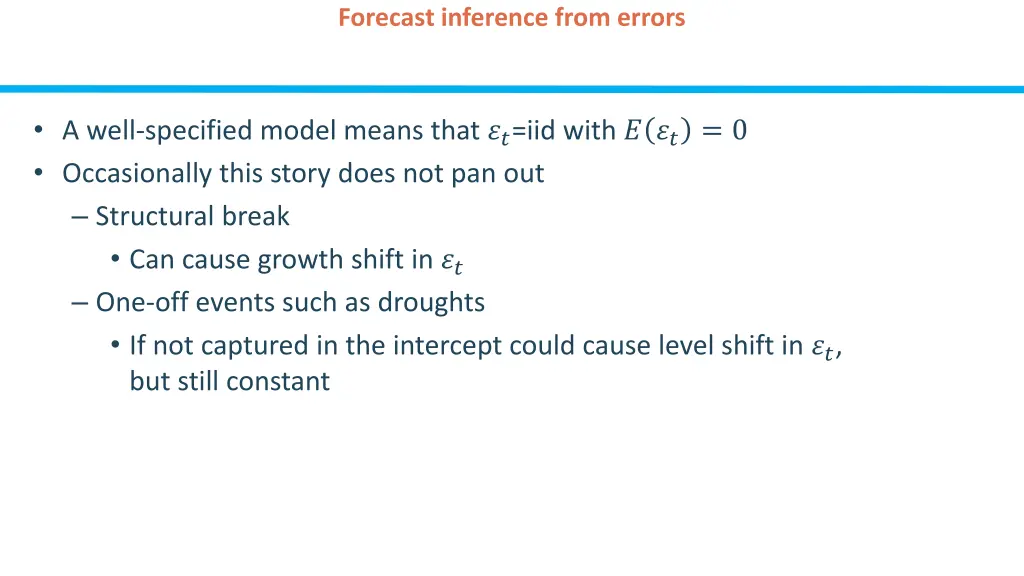 forecast inference from errors