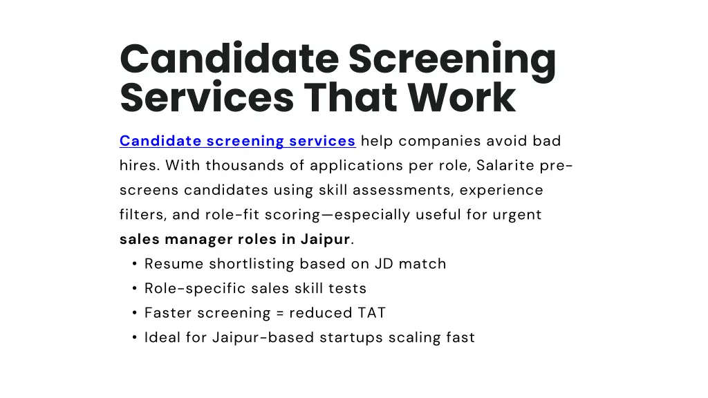 candidate screening services that work candidate