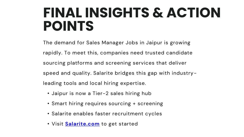 final insights action points