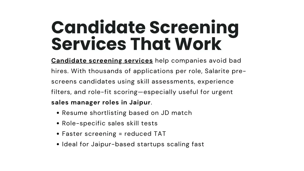 candidate screening services that work candidate