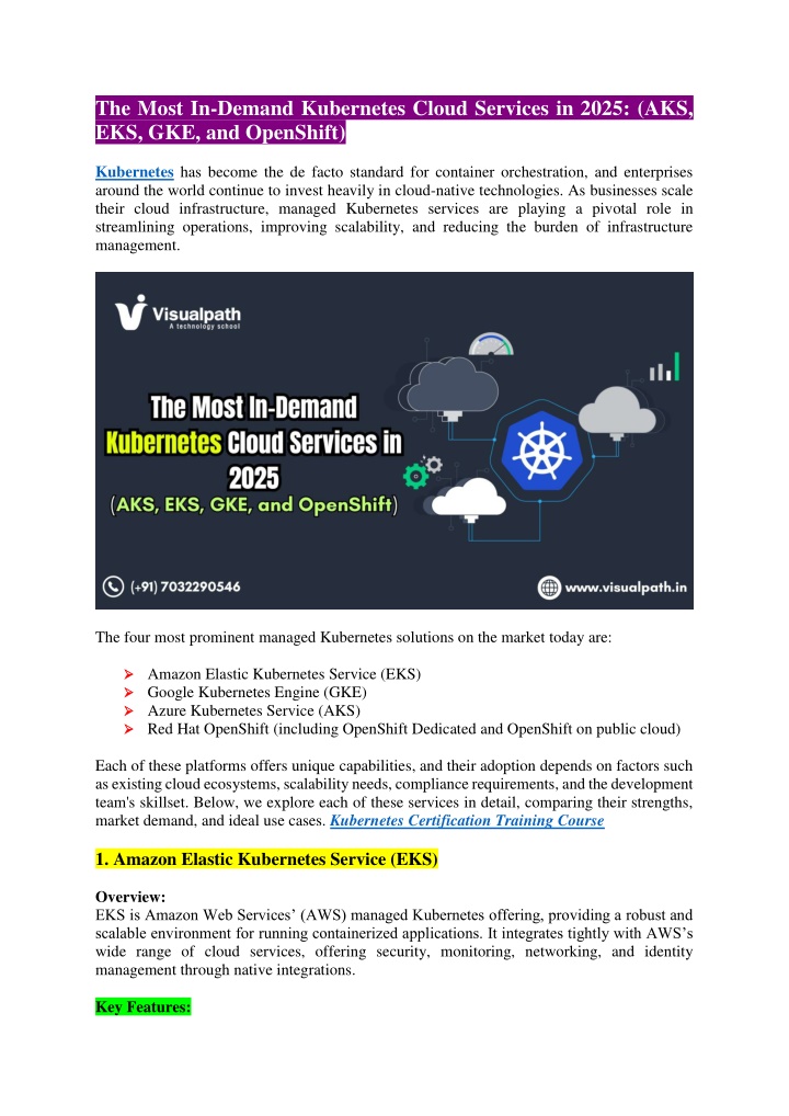 the most in demand kubernetes cloud services
