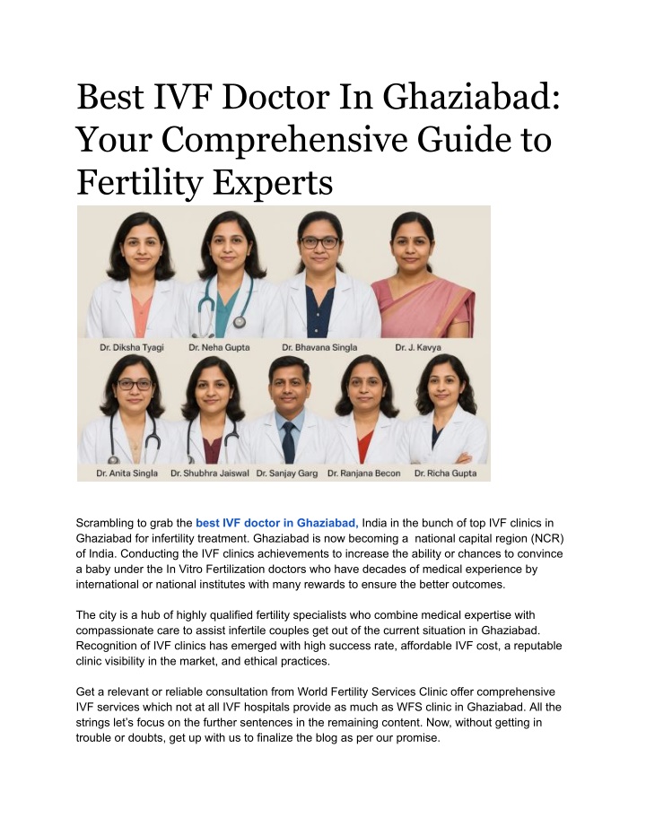 best ivf doctor in ghaziabad your comprehensive