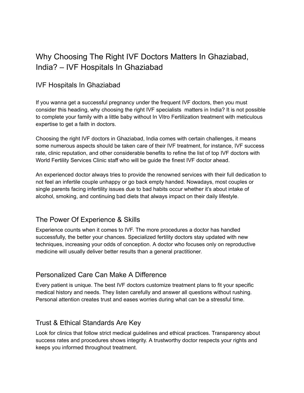 why choosing the right ivf doctors matters