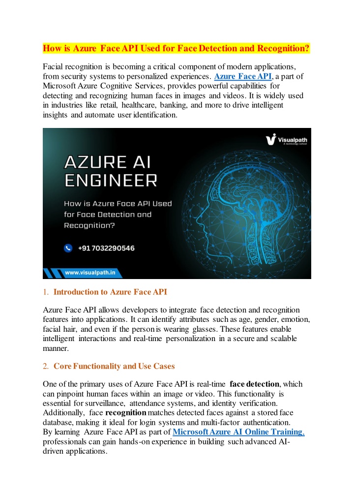 how is azure face api used for face detection