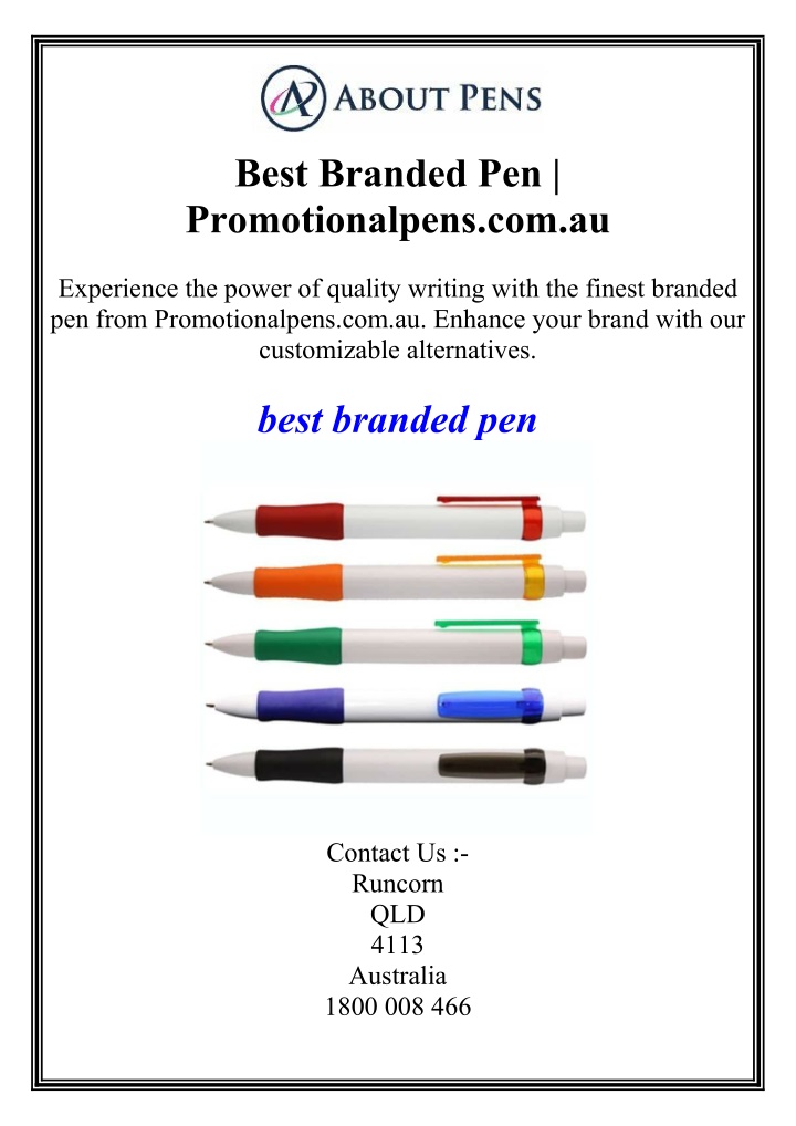 best branded pen promotionalpens com au