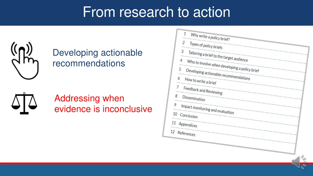what does this guide offer from research to action 1