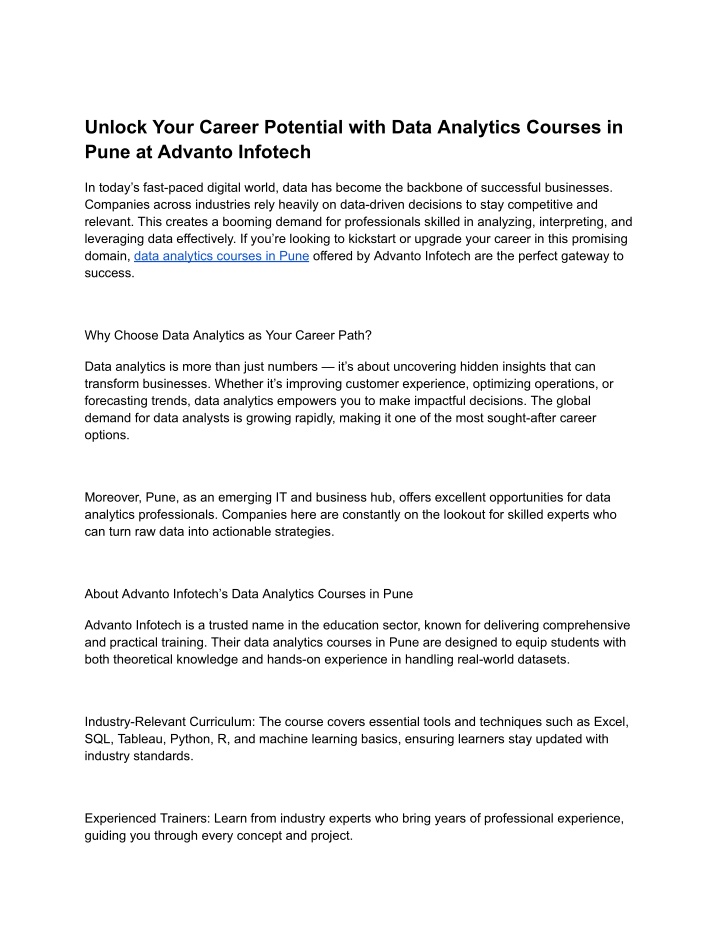 unlock your career potential with data analytics