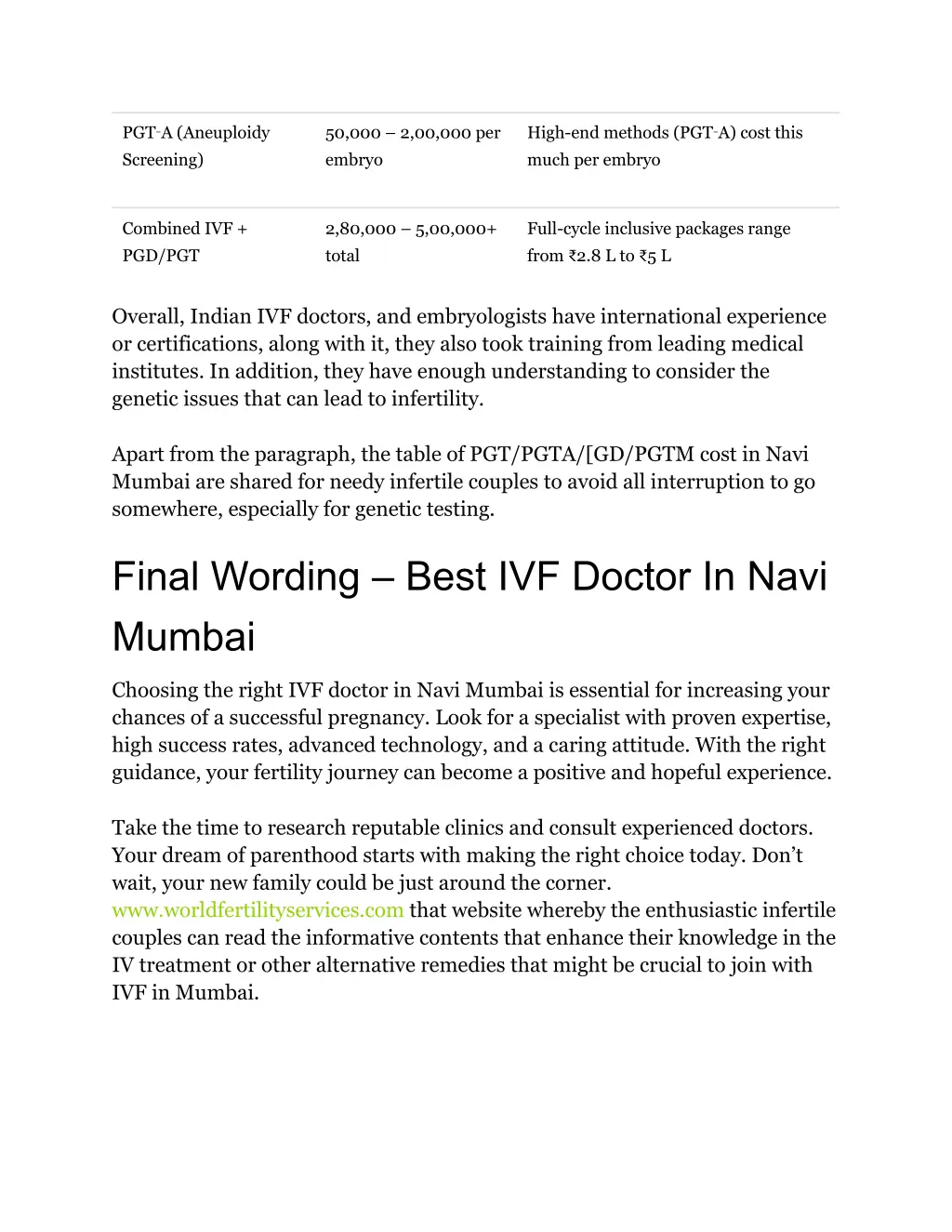 pgt a aneuploidy screening