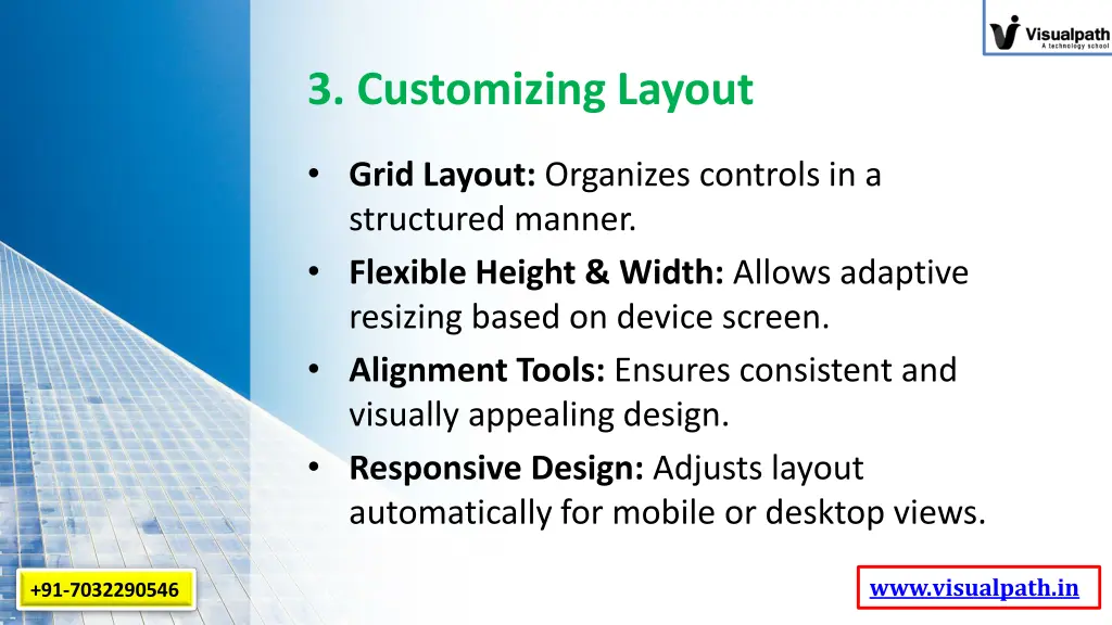3 customizing layout