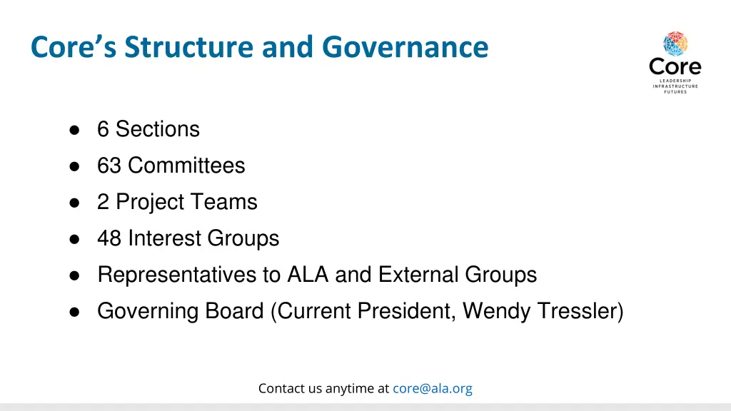 core s structure and governance