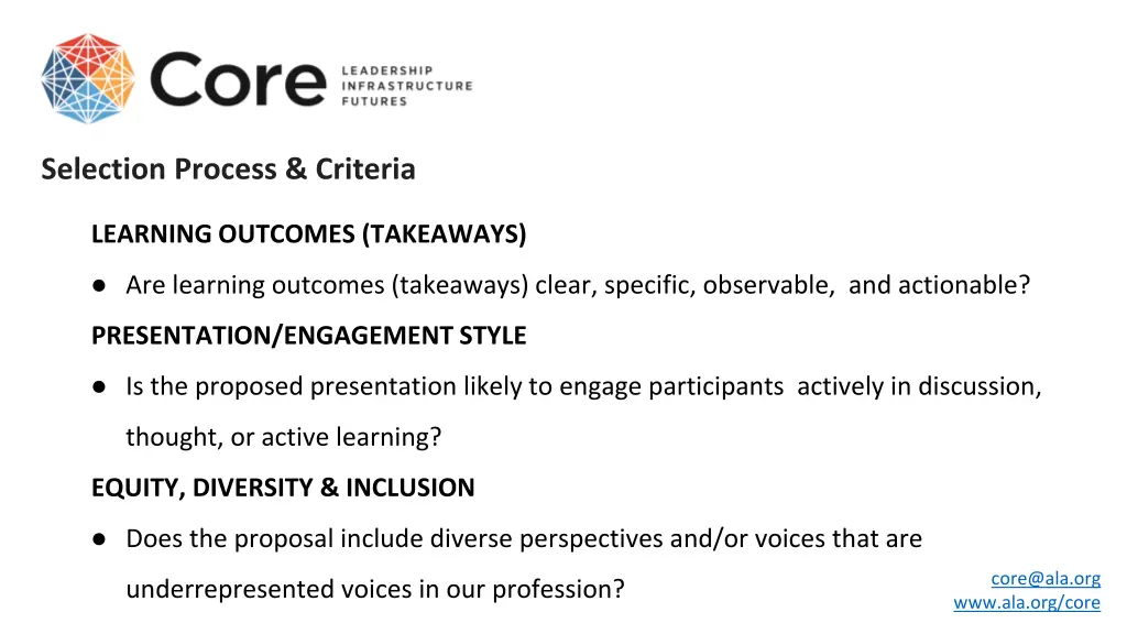 selection process criteria 1