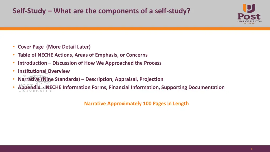 self study what are the components of a self study