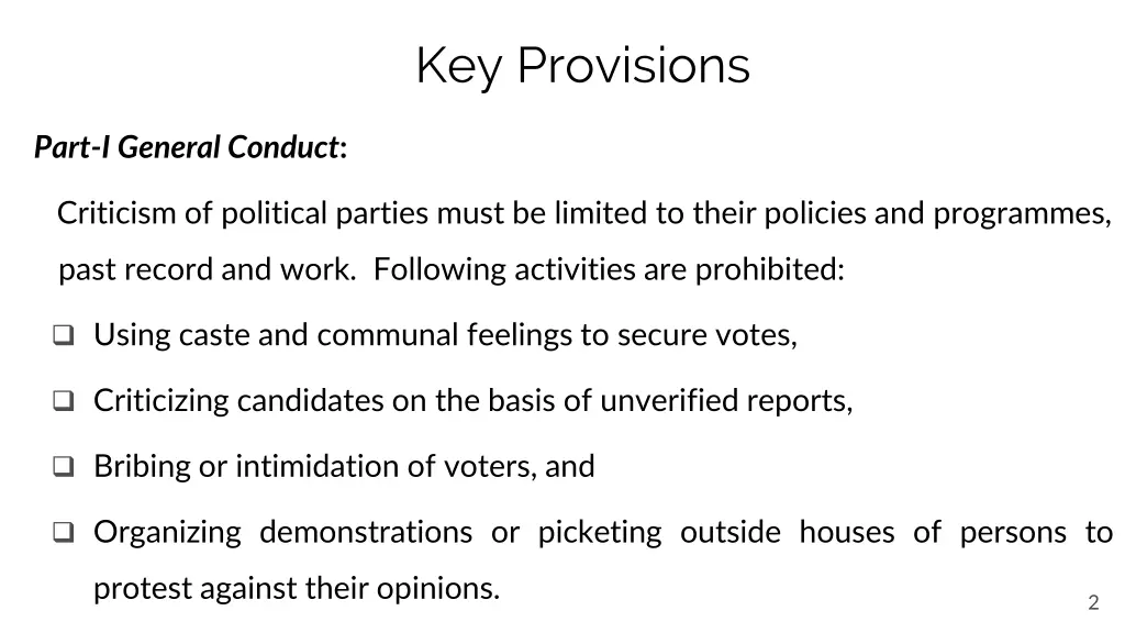 key provisions