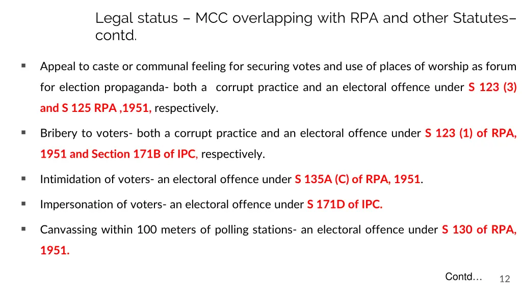 legal status mcc overlapping with rpa and other