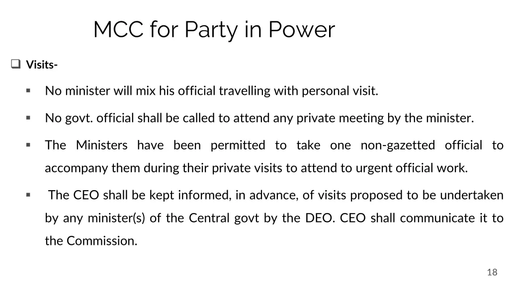 mcc for party in power