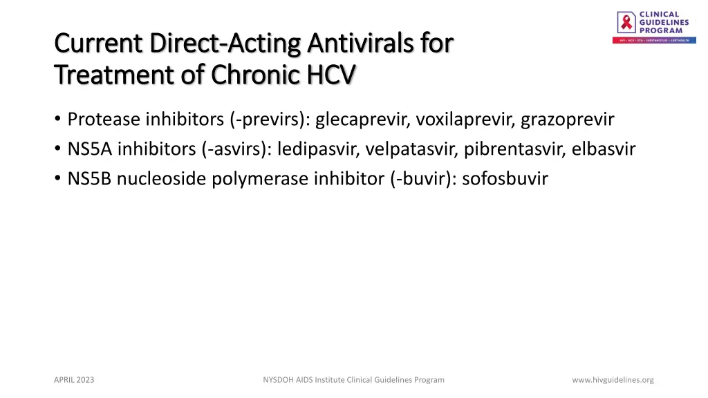 current direct current direct acting antivirals