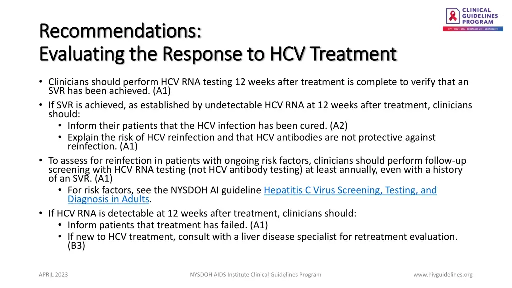 recommendations recommendations evaluating