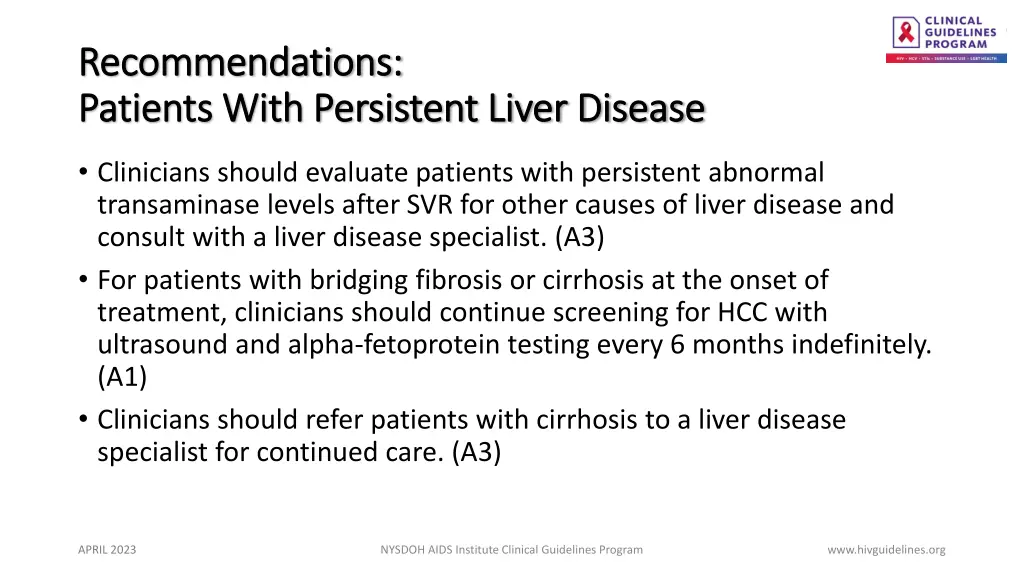 recommendations recommendations patients with