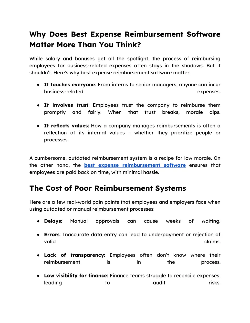 why does best expense reimbursement software