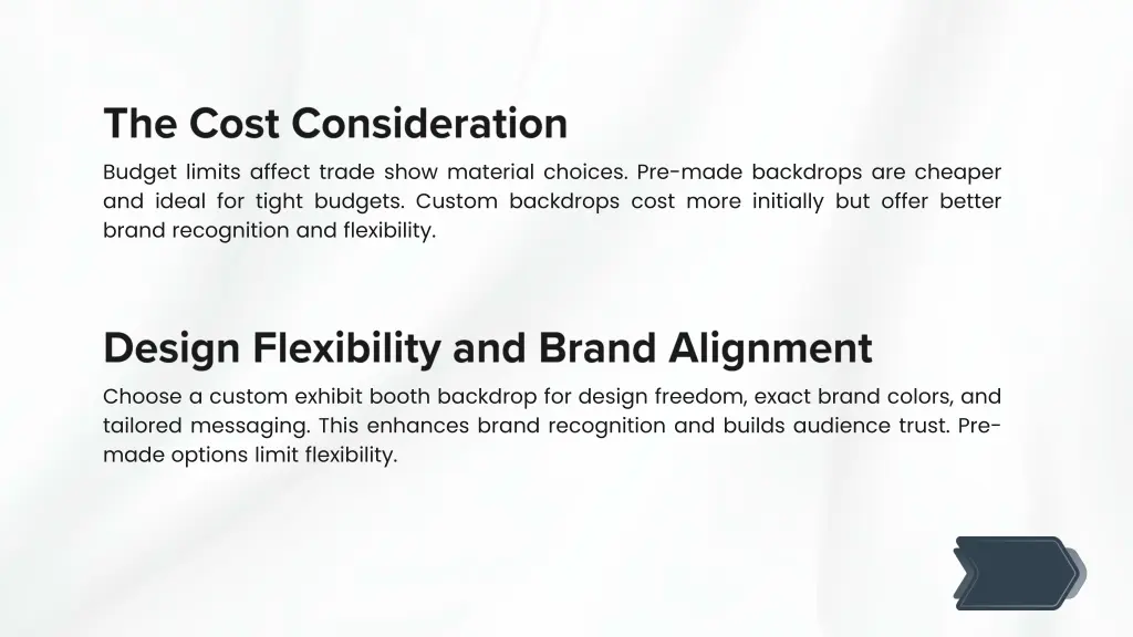 budget limits affect trade show material choices