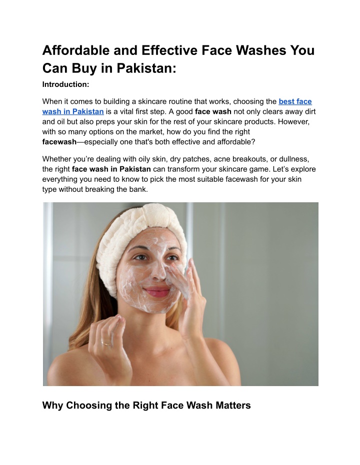 affordable and effective face washes