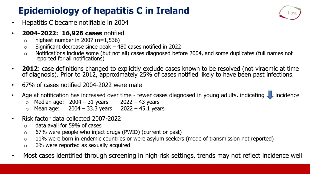 epidemiology of hepatitis c in ireland hepatitis