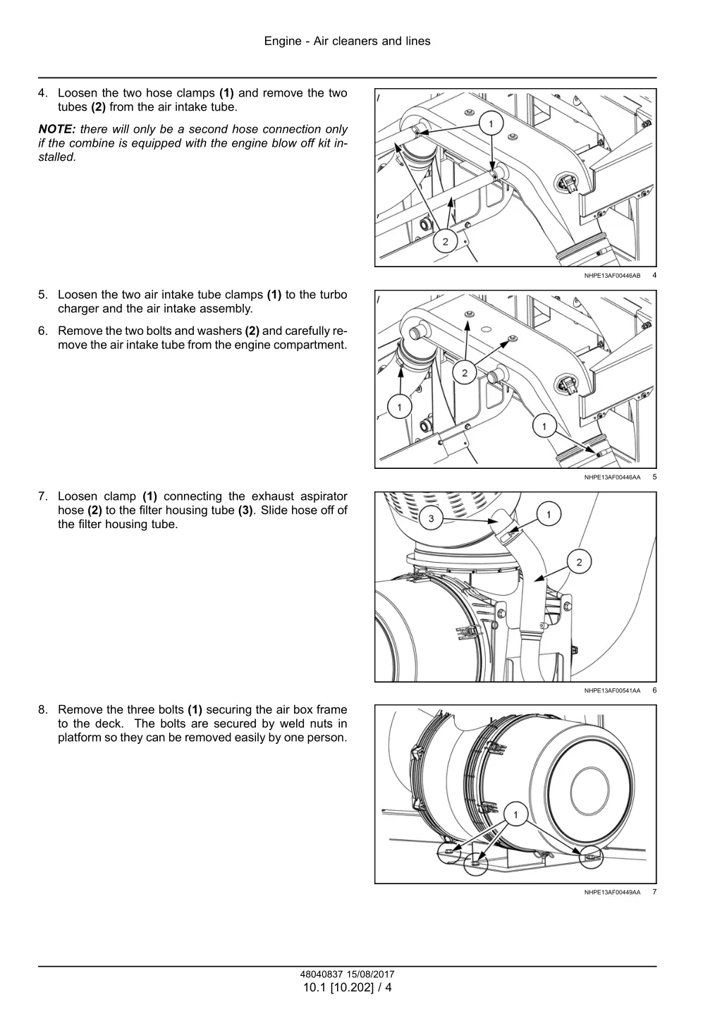 engine air cleaners and lines 1