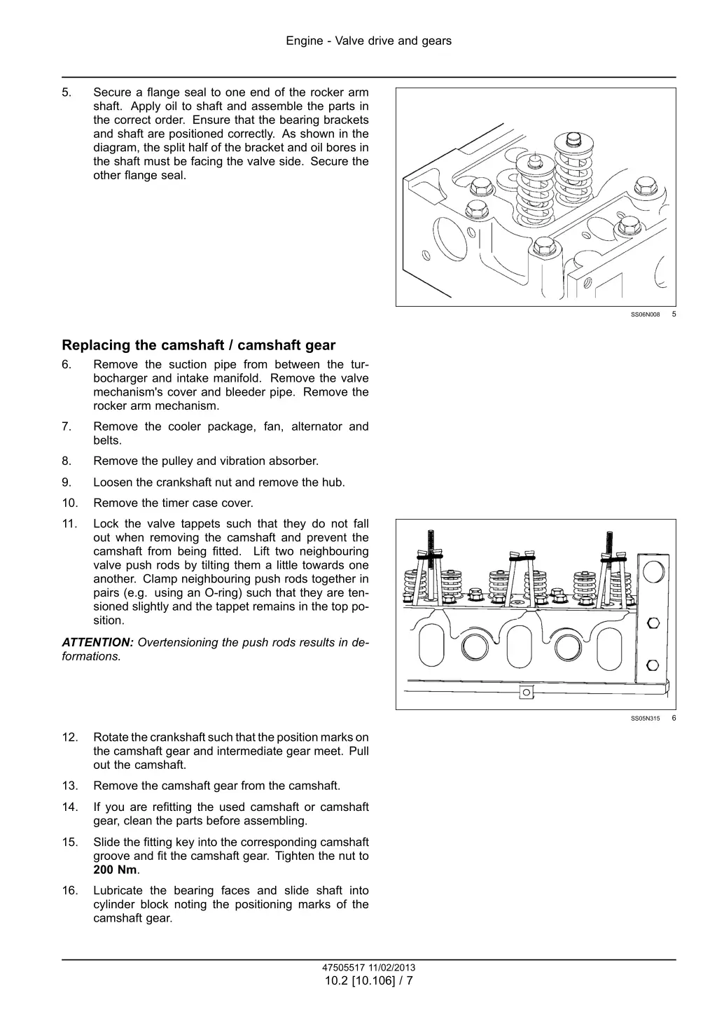 engine valve drive and gears 1