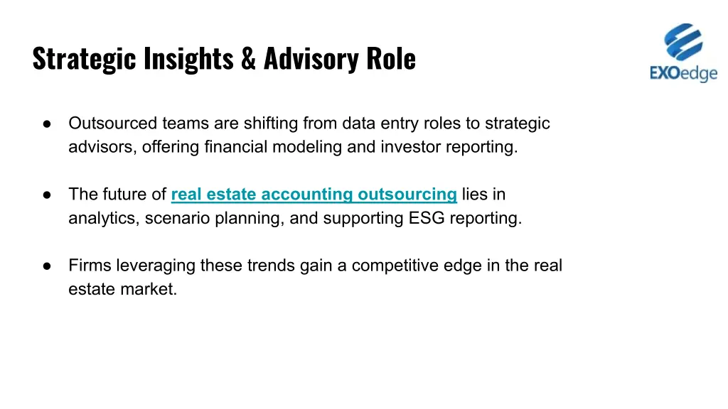 strategic insights advisory role