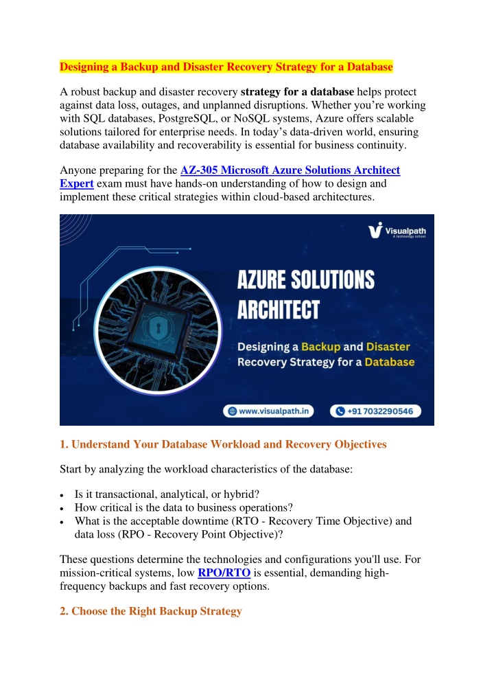 designing a backup and disaster recovery strategy