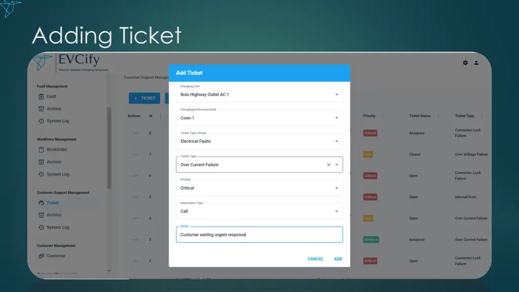 adding ticket