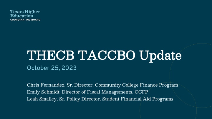 thecb taccbo update october 25 2023