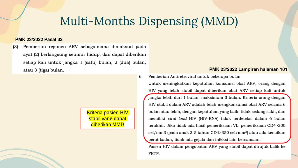 multi months dispensing mmd