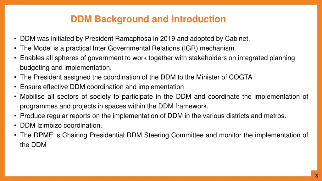 ddm background and introduction