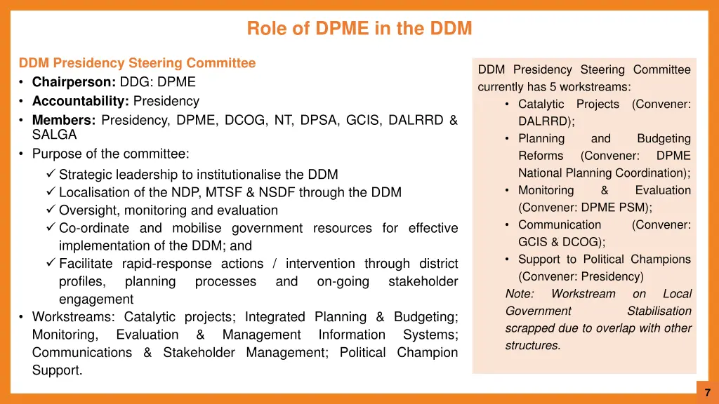 role of dpme in the ddm