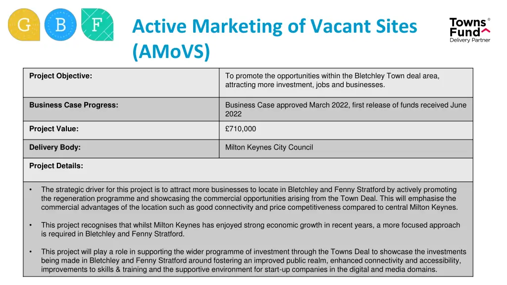 active marketing of vacant sites amovs